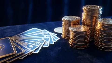 Baccarat en vivo: cartas y fichas doradas