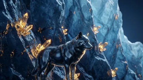 Tragamonedas Glaciar Salvaje: lobo y glaciar con cristales dorados