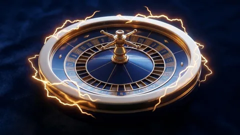 Ruleta Eléctrica: rueda con rayos dorados